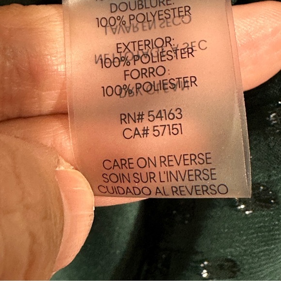 Tommy Hilfiger sz 14 emerald green chiffon dress, metallic polka dots, hi/lo - Picture 10 of 14